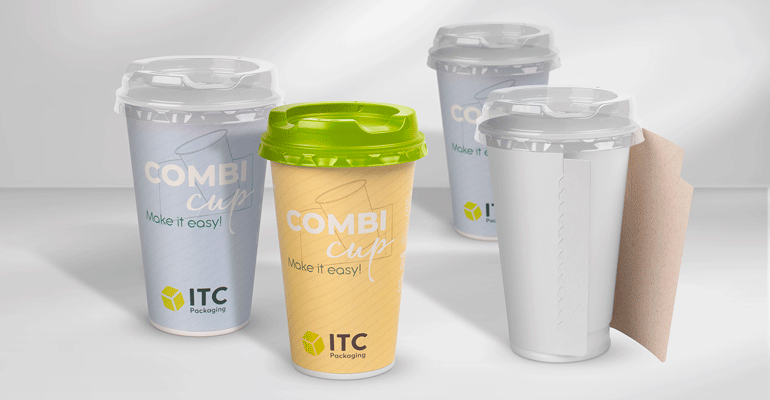 ITC Packaging lanza CombiCup, la nueva solución de packaging funcional que combina plástico y cartón